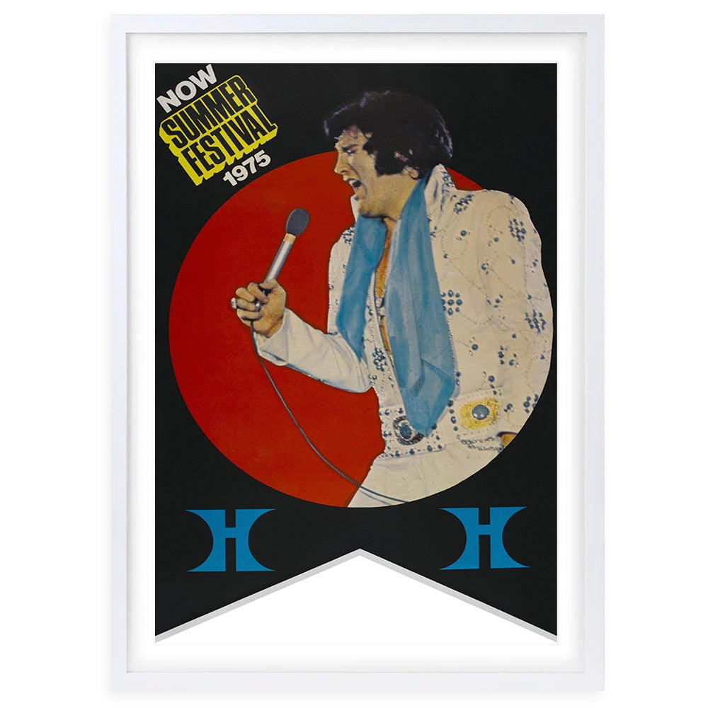  Wall Art's Elvis Presley - Summer Festival - 1975 Large 105cm x 81cm Framed A1 Art Print 