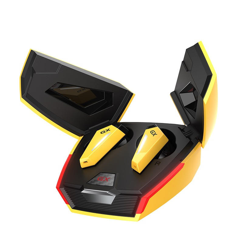  EDIFIER GX07 True Wireless Gaming Earbuds with Active Noise Cancellation with Dual Microphone, RGB Lighting, Wear Detection - Yellow ow w 