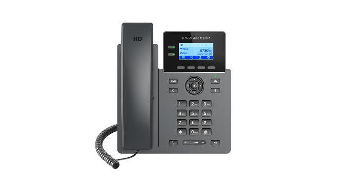 GRANDSTREAM GRP2602G Carrier Grade 2 Line IP Phone, 2 SIP Accounts, 2.2' LCD, 132x48 Screen, HD Audio, Powerable Via POE, 5 way Conference, 1Yr f