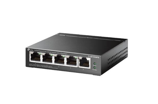 TP-LINK TL-SG105MPE 5-Port Gigabit Easy Smart Switch with 4-Port PoE+ Omada