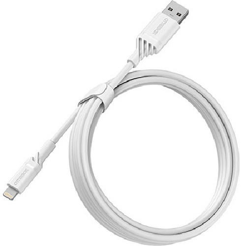  OTTERBOX Lightning to USB-A (2.0) Cable (2M) - White (78-52629), 3 AMPS (60W), MFi, 3K Bend/Flex, 480Mbps Transfer, Durable, Apple iPhone/iPad/MacBook 