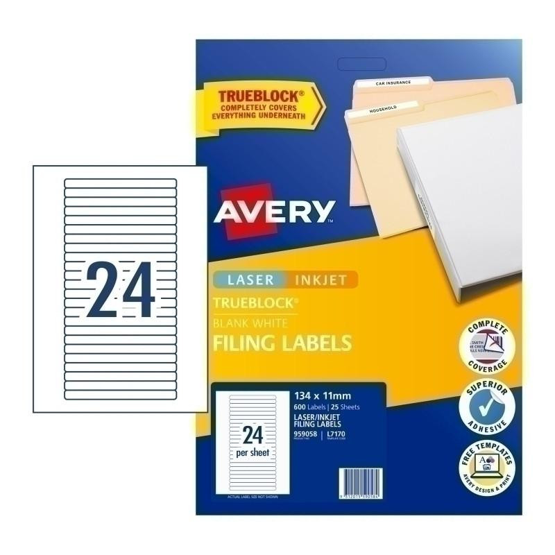 Avery AVERY File Label L7170 24UP Pack of 25
