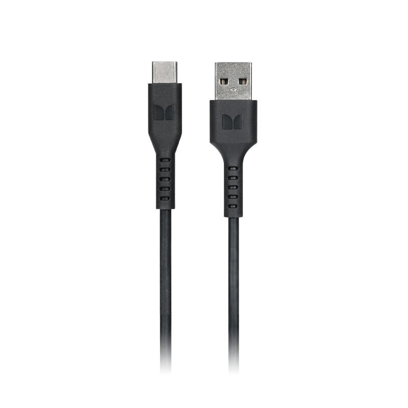  MONSTER USB-C to USB-A Thermo Plastic Elastometer Cable - Black 1.2m 