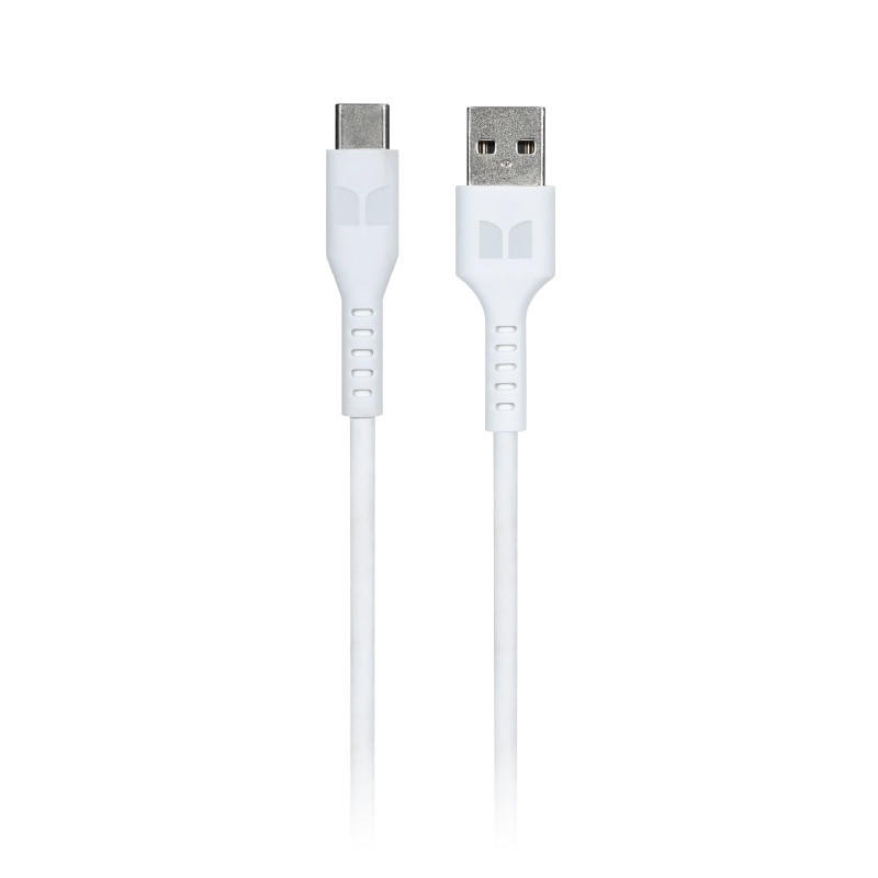  MONSTER USB-C to USB-A Thermo Plastic Elastometer Cable - White 1.2m 