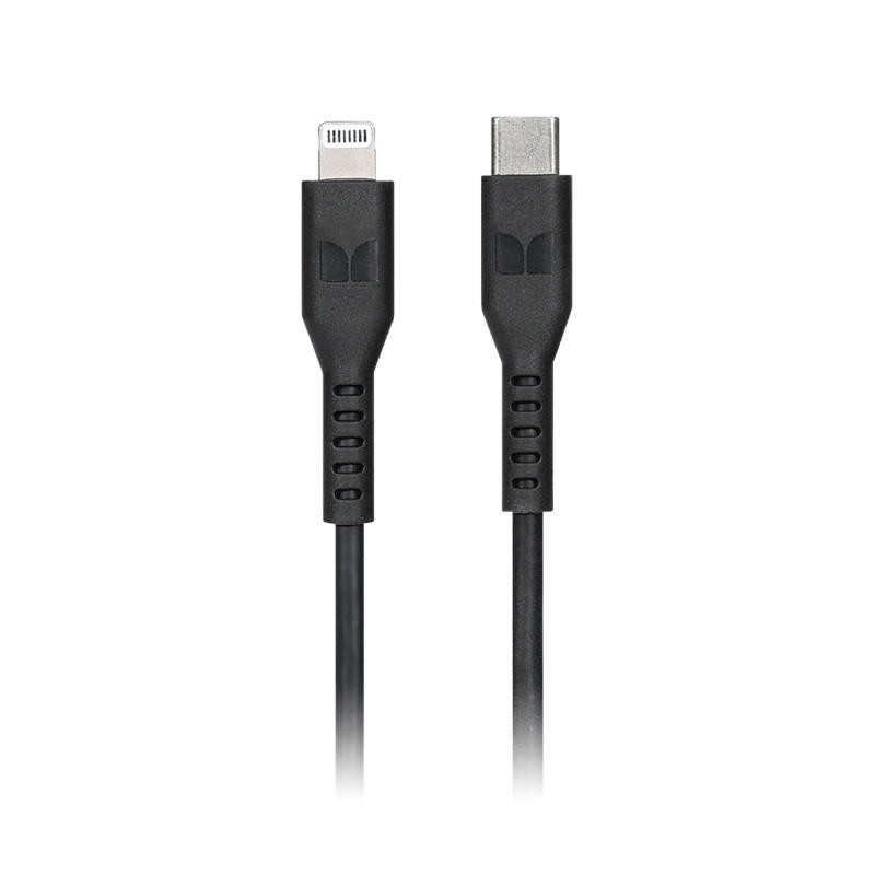  MONSTER Lightning to USB-C Thermo Plastic Elastometer Cable - Black 1.2m 