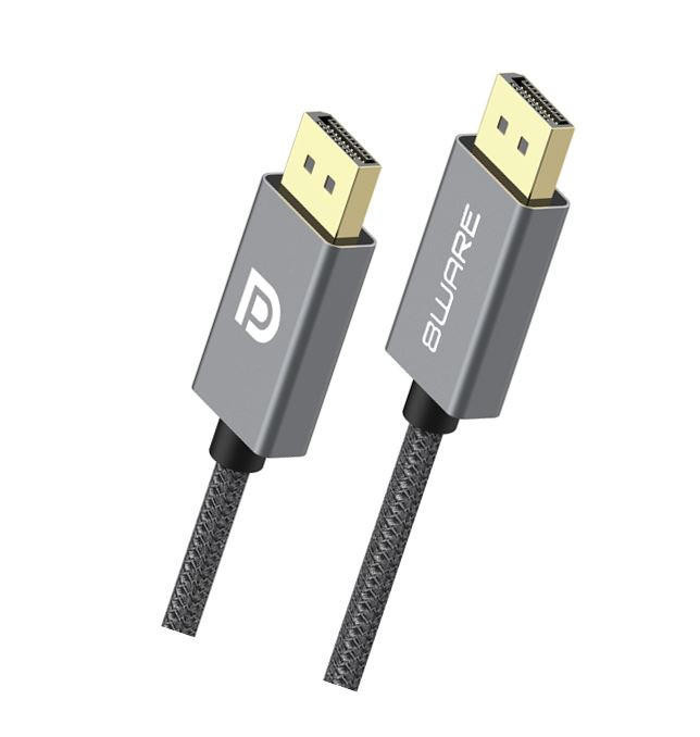  8WARE Pro Series 4K 60Hz DisplayPort Male DP to DisplayPort Male DP cable 2M Gray metal aluminum shell Gold Plated connectors (Retail package) 