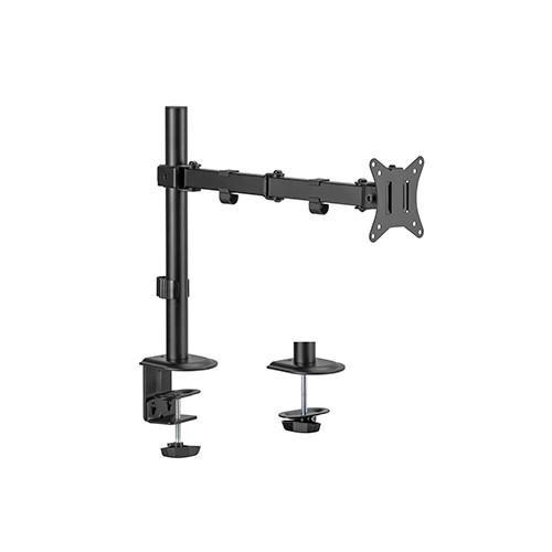 BRATECK Single-Monitor Stell Articulating Monitor Mount Fit Most 17'-32' Monitor Up to 9KG VESA 75x75,100x100(Black)