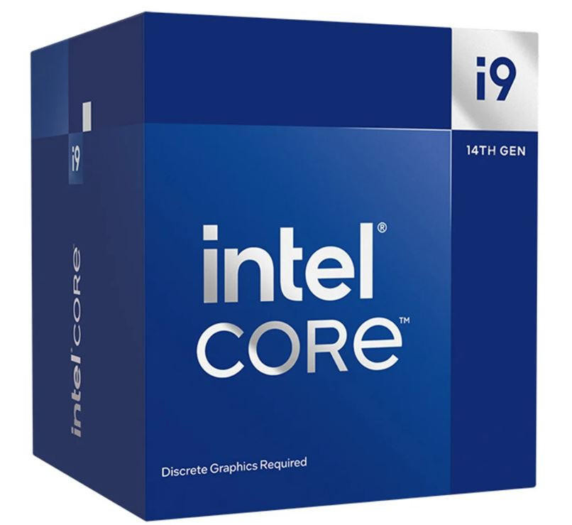 INTEL i9 14900F CPU 4.3GHz (5.8GHz Turbo) 14th Gen LGA1700 24-Cores 32-Threads 68MB 65W Graphics Card Required Retail Raptor Lake with Fan