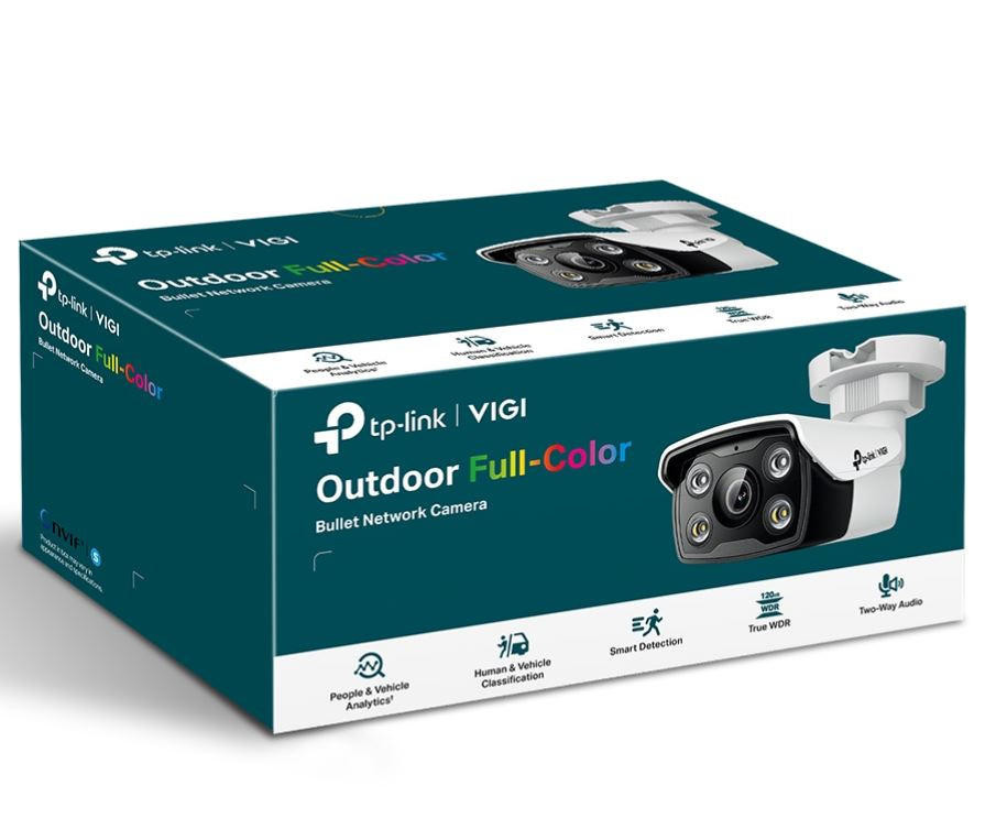 TP-LINK VIGI 5MP C350(4mm) Full-Colour Bullet Network Camera, 4mm Lens, Two-Way Audio, Smart Detection, 3YW