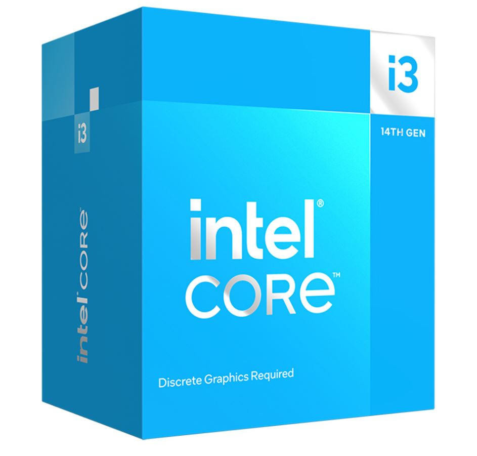 INTEL i3 14100F CPU 3.5GHz (4.7GHz Turbo) 14th Gen LGA1700 4-Cores 8-Threads 17MB 58W Graphics Card Required Retail Raptor Lake with Fan