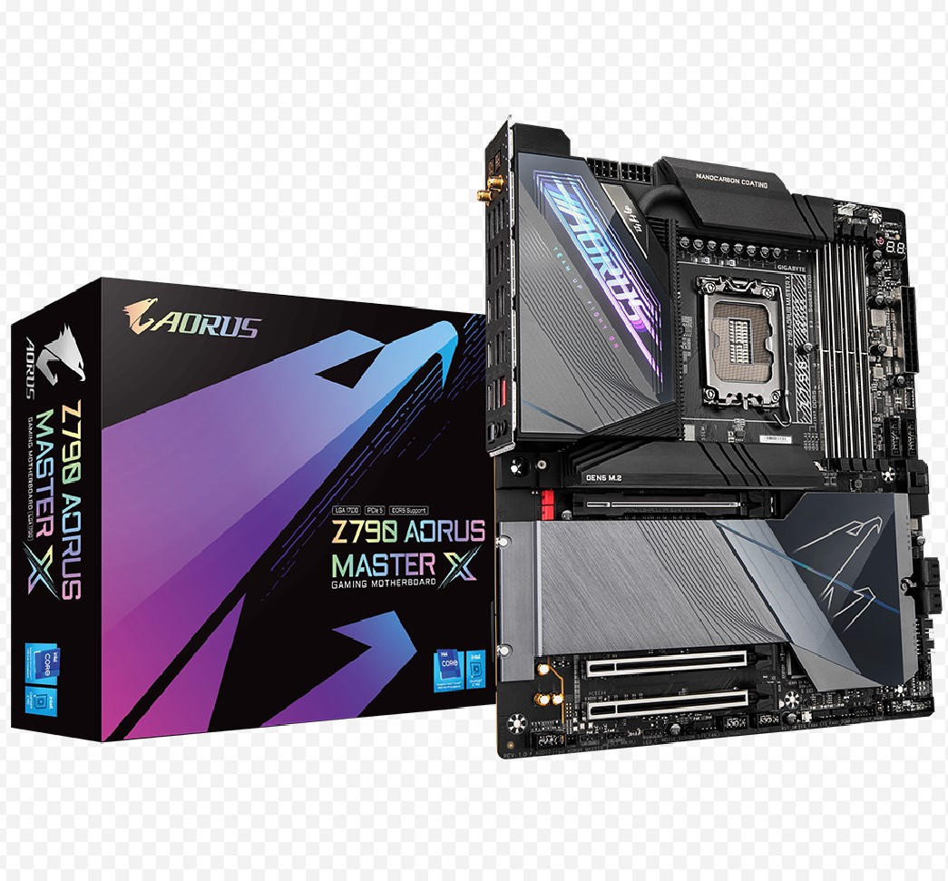  GIGABYTE Z790 AORUS MASTER X Intel LGA 1700 E-ATX Motherboard, 4x DDR5 ~192GB, 3x PCI-E x16, 5x M.2, 4x SATA, 11x USB 3.2, 3x USB-C 