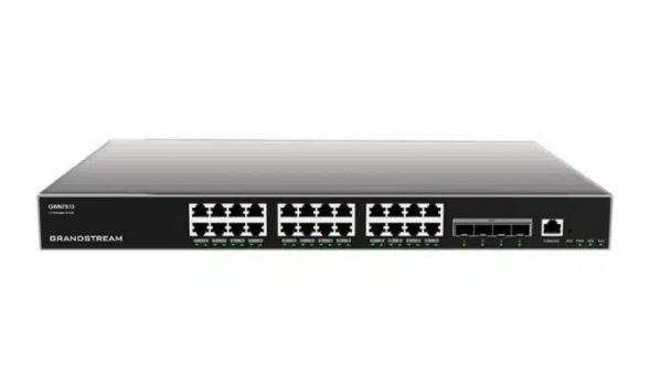 GRANDSTREAM IPG-GWN7813 Layer 3 network switch with 24 RJ45 Gigabit Ethernet ports for copper plus four 10 Gigabit SFP+ ports for fiber