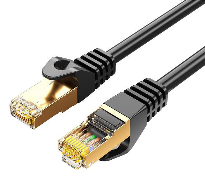 8WARE CAT7 Cable 1m - Black Color RJ45 Ethernet Network LAN UTP Patch Cord Snagless