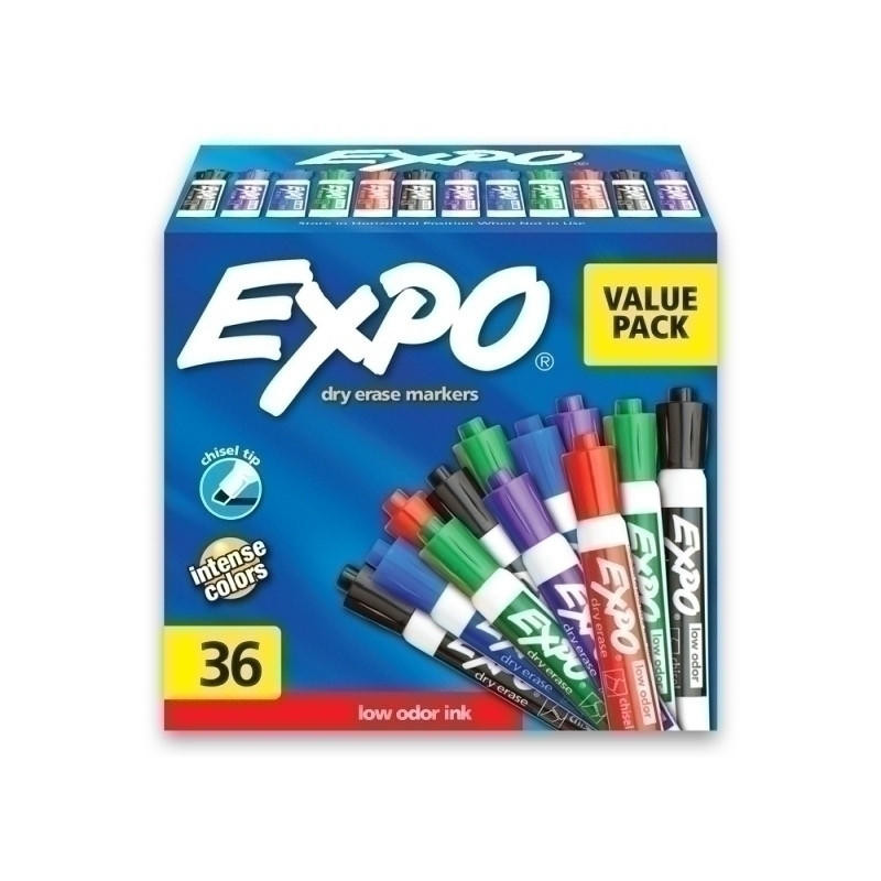 EXPO D/E WB Marker CT  Assorted   Box of 36