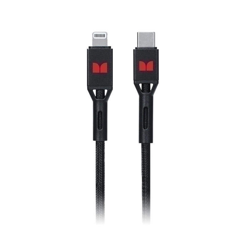  MONSTER Lightning to USB-C Braided Cable - Black 1.2m 