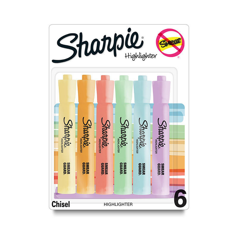  SHARPIE Hiltr Tank Pstl  Assorted   Pack of 6  Box of 6 