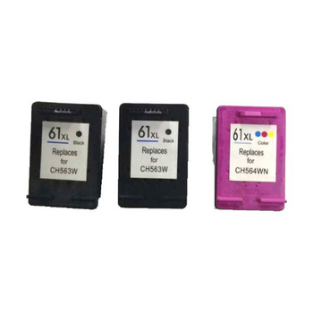 HP Compatible Remanufactured Value Pack 2 x HP 61XL Black & 1 x HP 61XL Color New Chip