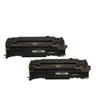 HP Compatible 2 x CE255A 55A Black Generic Toner