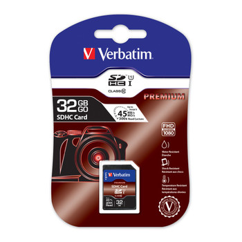 VERBATIM SDHC 32GB Class 10 Up to 45MB/Sec 300X read speed