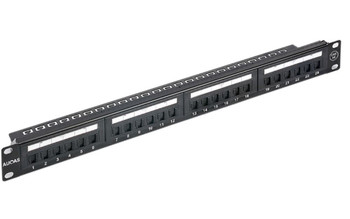 ASTROTEK 24 Ports UTP Patch Panel CAT6 RJ45 for 19' 1RU Rack Mount Data Network Cabinet Server PCB Type 110/Krone 3U' Black LS