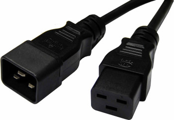 8WARE Power Cable Extension 1m IEC-C19 to IEC-C20 Male to Female