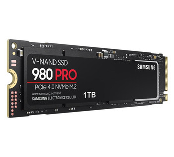 SAMSUNG 980 Pro 1TB NVMe SSD 7000MB/s 5000MB/s R/W 1000K/1000K IOPS 600TBW 1.5M Hrs MTBF M.2 2280 PCIe 4.0 Gen4 3-bit MLC V-NAND s