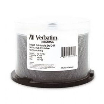 VERBATIM DVD-R 4.7GB 50Pk White Wide Inkjet 16x