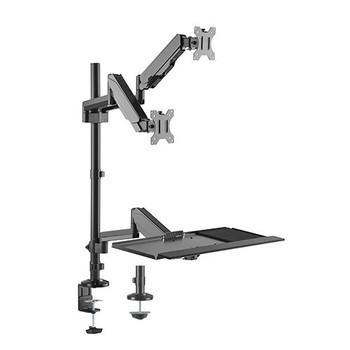 Brateck Gas Spring Sit-Stand Workstation Dual Monitors Mount Fit Most 17'-32' Moniters Up to 8kg per screen, 360° Screen Rotation - L-MABT-DWS20-C02 at AUSTiC 3D Shop