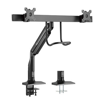 BRATECK Dual Monitors Select Gas Spring Aluminum Monitor Arm Fit Most 17‘-35’ Monitors Up to 10kg per screen VESA 75x75/100x100