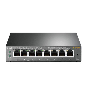 TP-LINK TL-SG108PE 8-Port Gigabit Easy Smart Switch with 4-Port PoE, 55W IEEE 802.3af, Fanless, VLAN Features