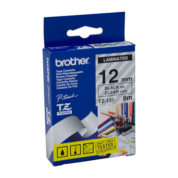 BROTHER TZe131 Labelling Tape 12mm Black on Clear TZE Tape - D-BTZ131 at AUSTiC 3D Shop