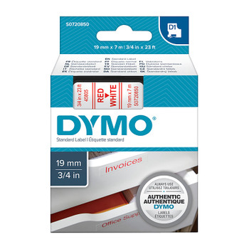 DYMO Red on White 19mmx7m Tape