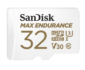 SANDISK 32GB MAX High Endurance microSDHC™ Card SQQVR 15,000 Hrs UHS-I C10 U3 V30 100MB/s R, 40MB/s W SD adaptor 3Y