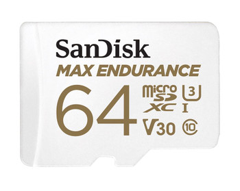 SANDISK 64GB MAX High Endurance microSDHC™ Card SQQVR 30,000 Hr Hrs UHS-I C10 U3 V30 100MB/s R, 40MB/s W SD adaptor 5Y