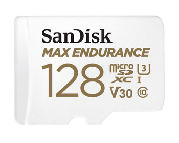 SANDISK 128GB MAX High Endurance microSDHC™ Card SQQVR 60,000 Hr Hrs UHS-I C10 U3 V30 100MB/s R, 40MB/s W SD adaptor 10Y