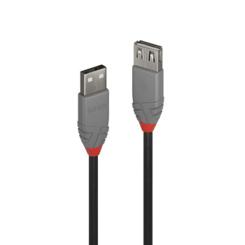 LINDY 2m USB2 A Ext Cable Anthra Line G