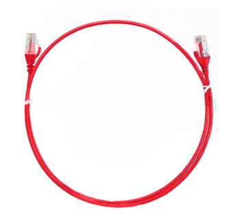 8WARE CAT6 Ultra Thin Slim Cable 15m - Red Color Premium RJ45 Ethernet Network LAN UTP Patch Cord 26AWG