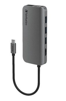 VERBATIM USB-C Hub with HDMI, RJ45, SD, microSD, 3x USB A, USB-C PD 100W - Space Grey - L-USV-66604 shop at AUSTiC 3D Shop