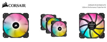 CORSAIR Black SP120 RGB ELITE, 120mm RGB LED PWM Fan with AirGuide, Low Noise, High CFM, Triple Pack with Lighting Node CORE - L-CFCO-SP120RGBEL3N shop at AUSTiC 3D Shop