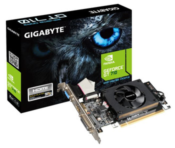 GIGABYTE nVidia GeForce GT 710 2GB DDR3 PCIe Video Card 4K 3xDisplays HDMI DVI VGA Low Profile Fan ~VCG-N710D5-2GL LS