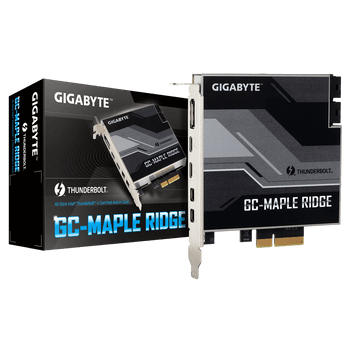 GIGABYTE Maple Ridge Thunderbolt 4 Certified Add-in Card, Dual Thunderbold 4 (USB-C) Ports, 1x DisplayPort 1.4, 2x Mini-DisplayPort In