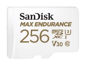 SANDISK 256GB Max Endurance microSDHC™ Card SQQVR 120,000 Hr Hrs UHS-I C10 U3 V30 100MB/s R, 40MB/s W SD adaptor 10Y