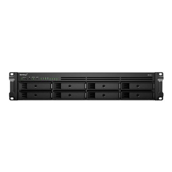 Synology RackStation RS1221RP+ 8-Bay 3.5"; Diskless 4xGbE NAS (2U Rack), AMD Ryzen Quad Core 2.2GHz, 4GB RAM, 2xUSB3, 3 year Wty - Short Depth NAS