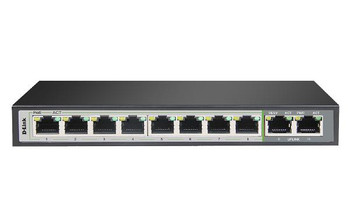 10-Port Gigabit PoE Switch with 8 Long Reach PoE Ports and 2 Uplink Ports