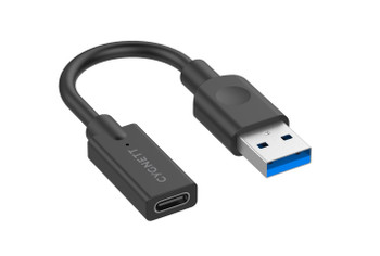 CYGNETT Essential 10cm USB-A Male to USB-C Female Cable Adapter - Black (CY3321PCUSA),High speed 5GBPS,Compact, lightweight, and easy to use