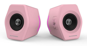 EDIFIER G2000 Gaming 2.0 Speakers System - Bluetooth V4.2/ USB Sound Card/ AUX Input/RGB 12 Light Effects/ 16W RMS Power Pink