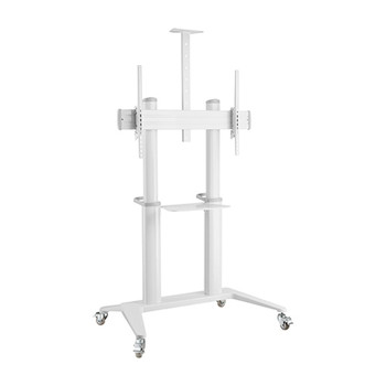 BRATECK Ultra-Modern Large Screen Aluminum TV Cart Fit 70'-120' Up to 140kg- White