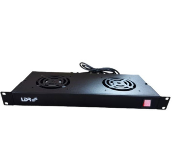 LDR 2 Way Rackmountable Fan Kit with power switch - 2x Fans - 1U Size - Black Metal Construction