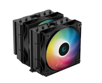 DEEPCOOL AG620 Black ARGB Dual-Tower CPU Cooler, 2x 120mm Fan, 6 Copper Heat Pipes, Intel LGA2066/2011-v3/2011/1700/1200/1151/1150/1155 AMD AM5/AM4