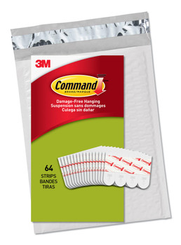 COMMAND Command Poster Value Pack, 64 Strips, PH024-64NA,White 